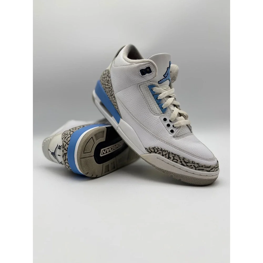 Jordan 3 Retro UNC White Valor Blue Tech Grey CT8532-104 Mens 10